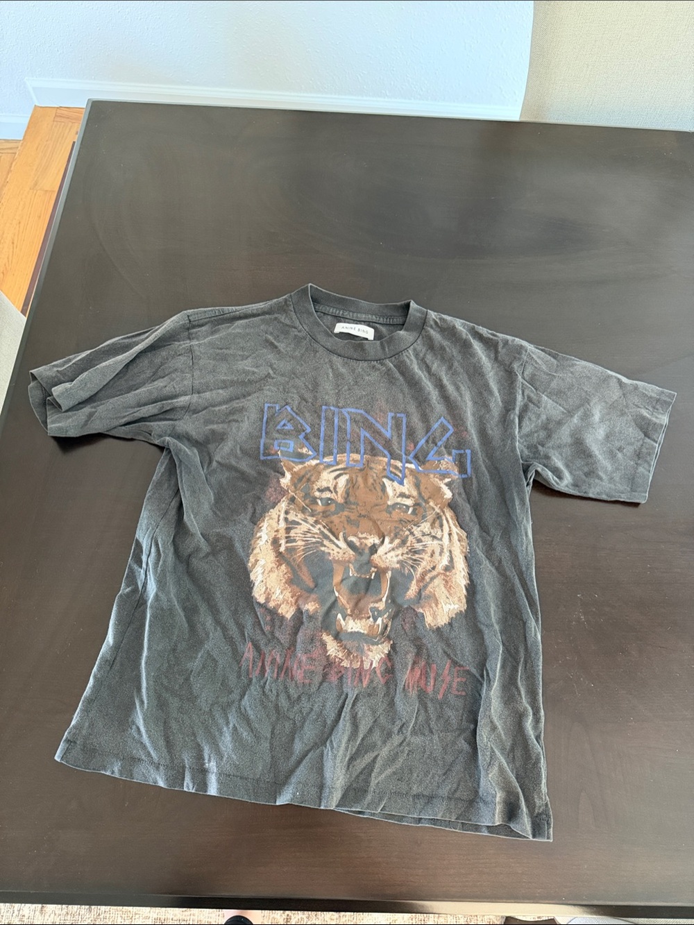 Anine Bing Black Graphic Tiger Tee